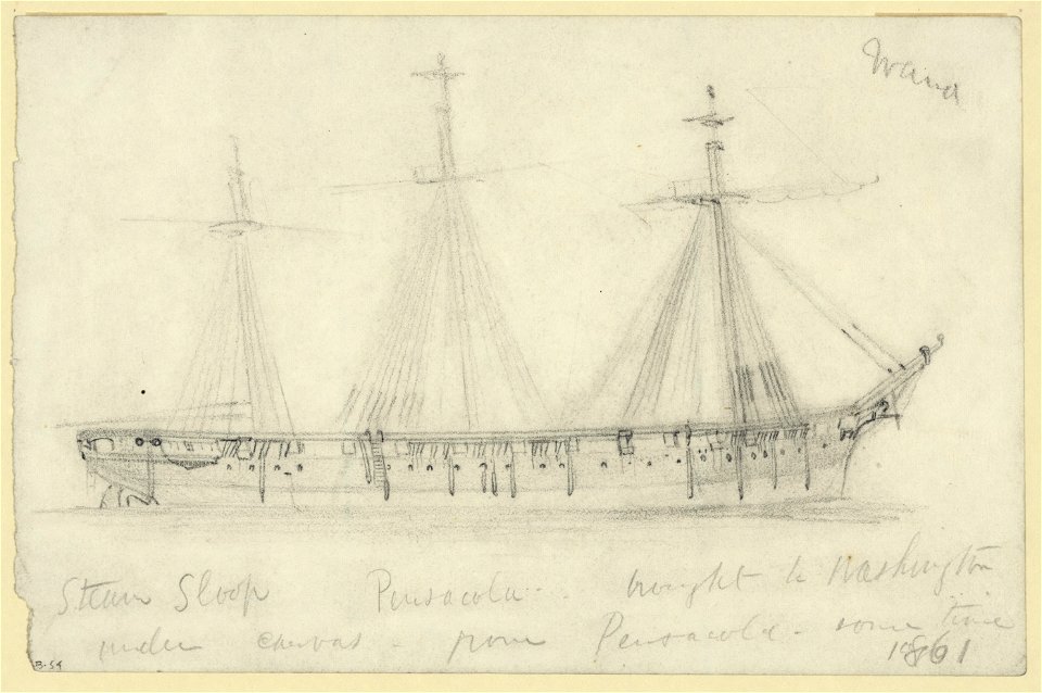 Steam Sloop Pensacola brought to Washington under canvas from Pensacola, some time 1861 LCCN2004661025