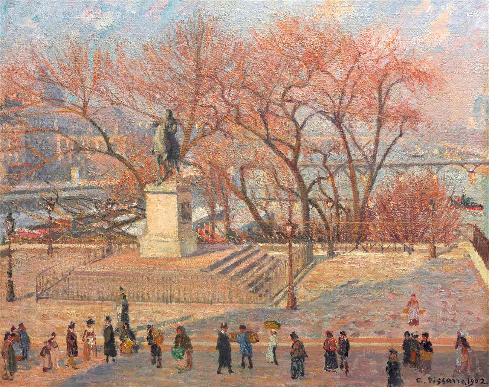 Statue d'Henri IV, matin, soleil 