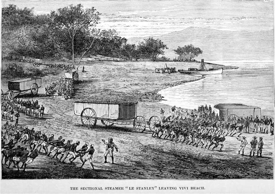 Stanley Founding of Congo Free State 264 The Sectional Steamer Le Stanley leaving Vivi Beach