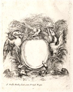 Stefano Della Bella (Italian, 1610-1664) - New Model for a Cartouche - 1972.137.3 - Cleveland Museum of Art