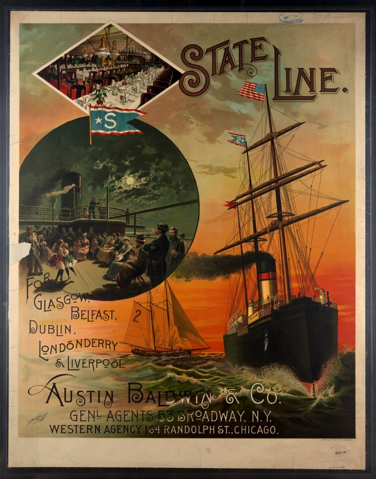 State Line-For Glasgow, Belfast, Dublin, Londonderry & Liverpool-Austin Baldwin & Co., genl. agents LCCN95507919