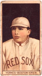 Stanley Yerkes, Boston Red Sox, baseball card portrait LCCN2008678024
