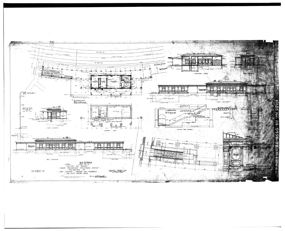 Station, Shelters, and Stairways for the Chestnut Hill Branch (dated 12 11 1912) - North Philadelphia Station
