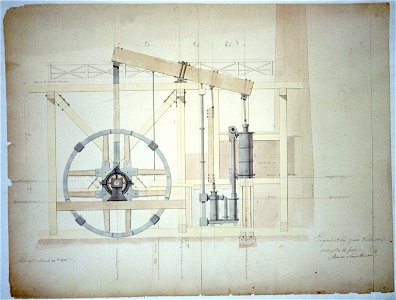 Steam engine, Washington Navy Yard, Washington, D.C. Longitudinal section of engine LCCN2001697345