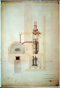 Steam engine, Washington Navy Yard, Washington, D.C. Transverse elevation of boiler, cistern, etc. LCCN2001698050