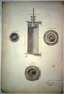 Steam engine, Washington Navy Yard, Washington, D.C. Piston cylinder plans & section LCCN2001698051