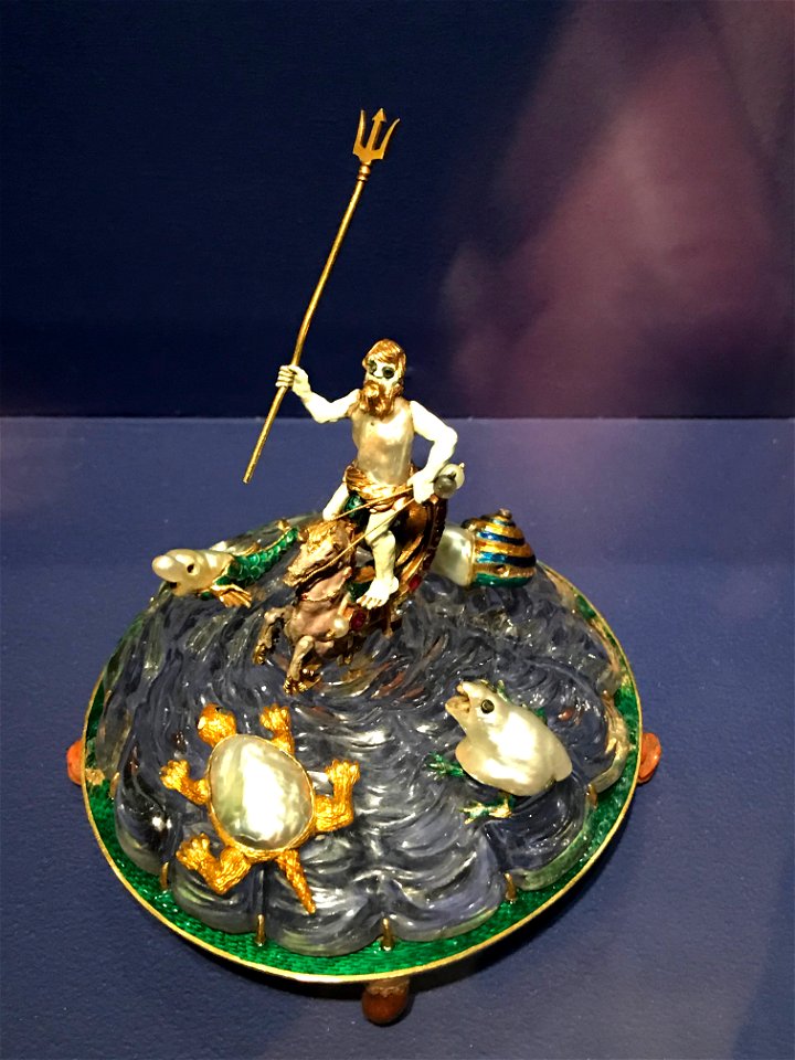 Statuette of Neptune Sitting on a Dragon