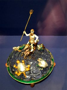 Statuette of Neptune Sitting on a Dragon