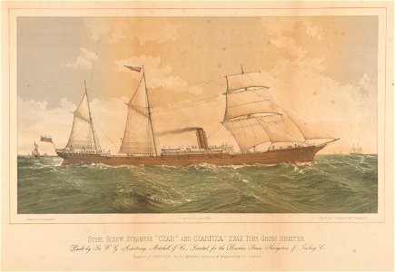 Steel screw steamers Czar and Czaritza built by Sir W G Armstrong, Mitchell and Co for the Russian Steam Navigation and Trading Co - RMG PY5301