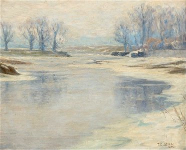 Winter on Fall Creek by Theodore Clement Steele, 1896