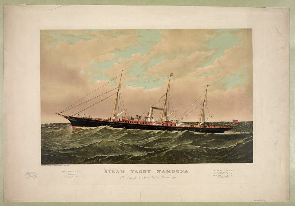 Steam yacht Namouna- the property of James Gordon Bennett, Esq. LCCN2001706281