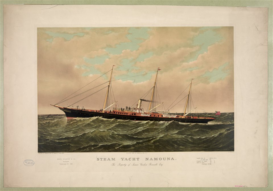 Steam yacht Namouna- the property of James Gordon Bennett, Esq. LCCN2001706281