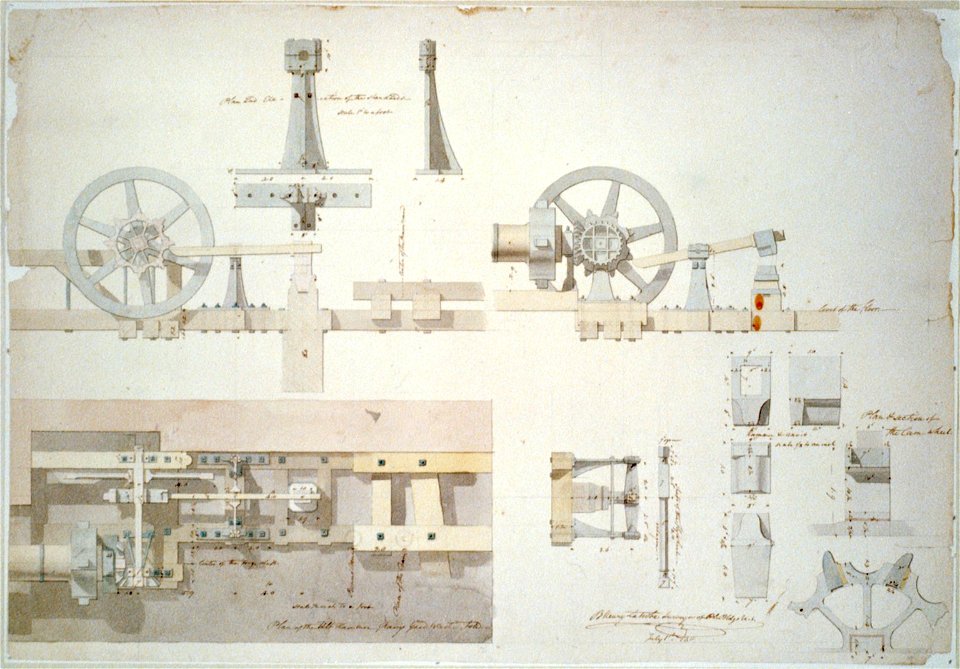 Steam engine, Washington Navy Yard, Washington, D.C. Plan of the forge tilt-hammer LCCN00650597