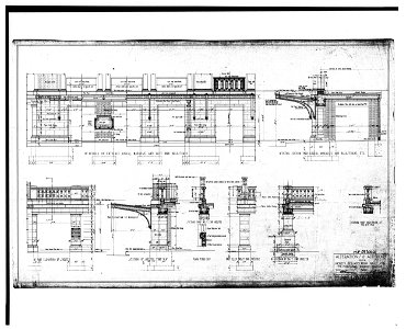 STATION BUILDING Plans, Details, and Sections for Entrance Loggia, Marquise, and Cast Iron Balustrade Alterations and Additions (dated 7 17 14) - North Philadelphia Station