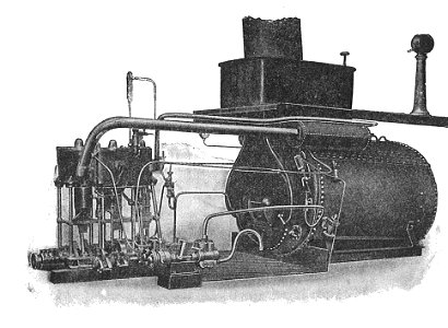 Steamboat plant, with Savery boiler (Rankin Kennedy, Modern Engines, Vol V)