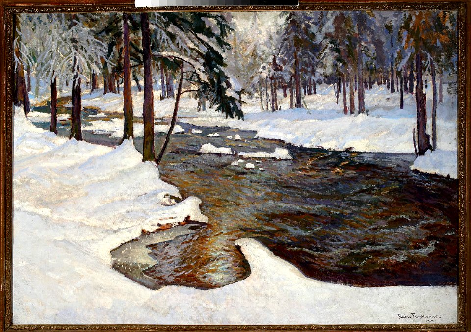 Stefan Filipkiewicz - Forest stream in winter - MP 245 MNW - National Museum in Warsaw