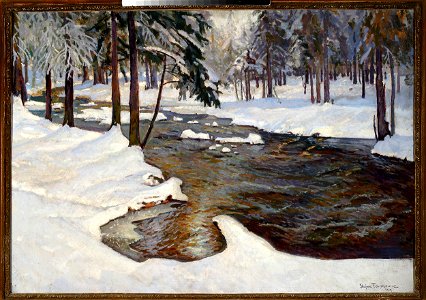 Stefan Filipkiewicz - Forest stream in winter - MP 245 MNW - National Museum in Warsaw