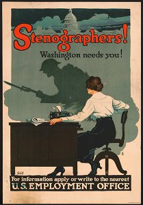 Stenographers! Washington needs you! - Still. LCCN2002722567