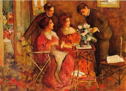 Stefan Luchian - Scriitorul Beldiceanu cu familia si poetul St. O. Iosif (1)