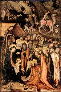 Stefano da verona, adorazione dei magi, 1435, 47x72 cm, milano, pinacoteca di brera