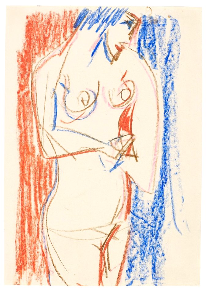 STEHENDER WEIBLICHER AKT MIT SEITLICHEM-RECHTS-PROFIL (FEMALE NUDE STANDING AND TURNED TO THE LEFT) 
