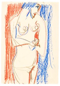 STEHENDER WEIBLICHER AKT MIT SEITLICHEM-RECHTS-PROFIL (FEMALE NUDE STANDING AND TURNED TO THE LEFT) 