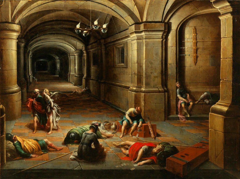 Hendrik van Steenwijck II - A prison interior with the Liberation of Saint Peter