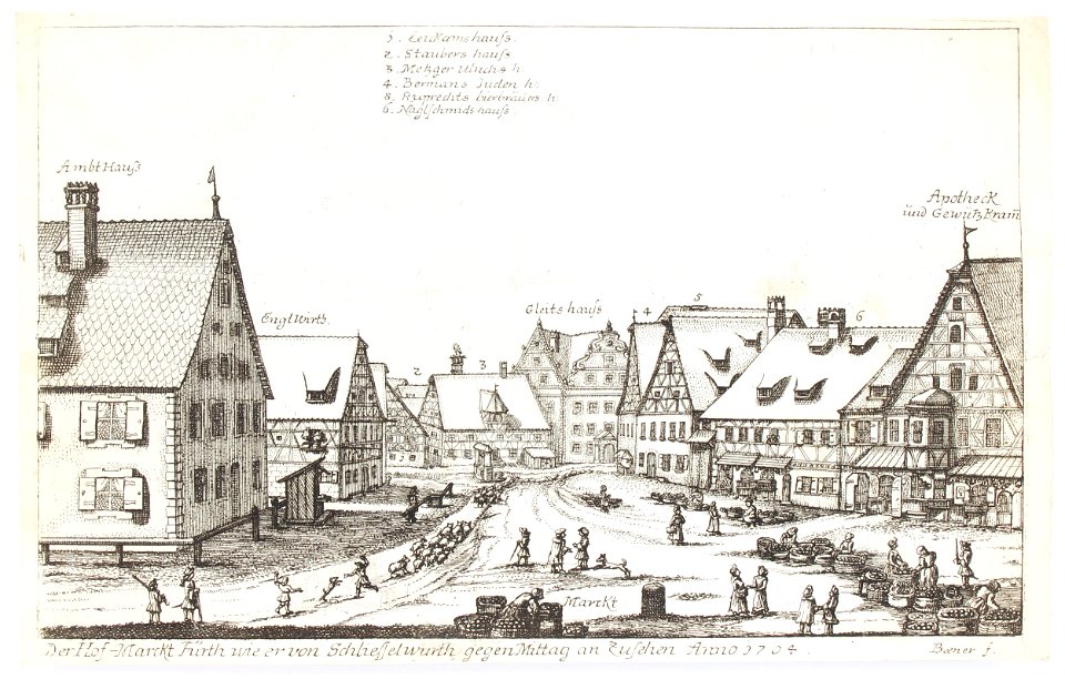 Stich - Fürth - Markt - Boener - 1704