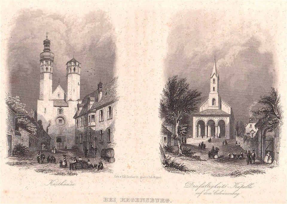 Stich - Regensburg - Karthause Prüll + Dreifaltigkeitskapelle - Poppel