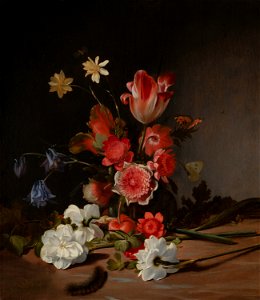 Still Life with a Bouquet in the Making by Dirck de Bray Mauritshuis 1166. Free illustration for personal and commercial use.