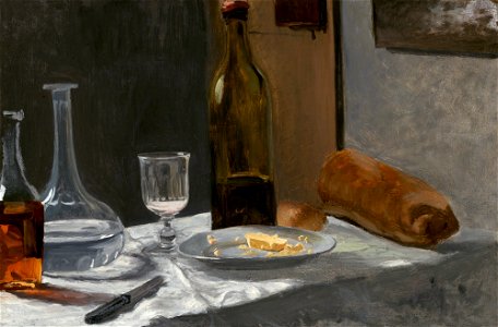 Still Life with Bottle, Carafe, Bread, and Wine A26263