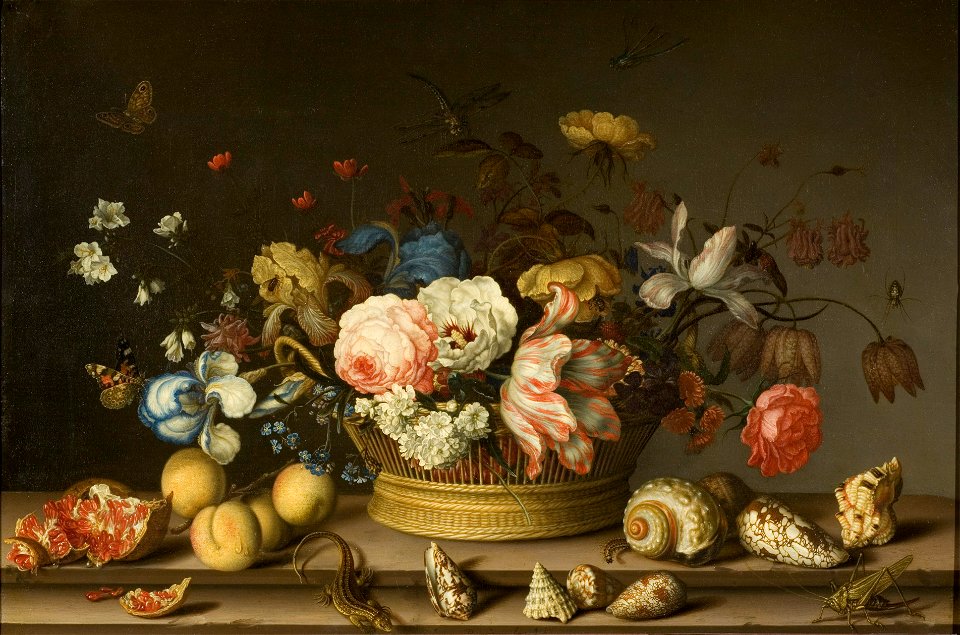 Still Life with a Basket of Flowers (Balthasar van der Ast) - Nationalmuseum - 19230