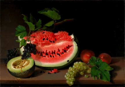 Still Life with Watermelon, by Sarah Miriam Peale, 1822, oil on panel - Fogg Art Museum, Harvard University - DSC01409