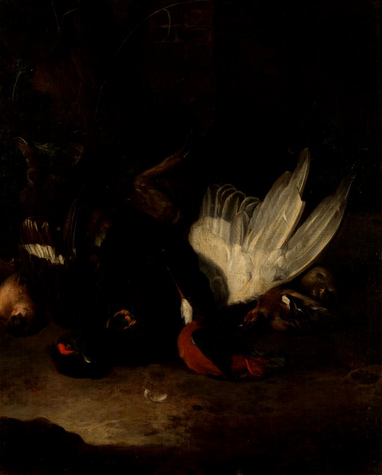 Still Life with Dead Birds by a follower of Melchior d'Hondecoeter Centraal Museum 5057. Free illustration for personal and commercial use.