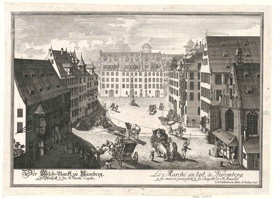 Stich - Nürnberg - Albrecht-dürer-platz - Delsenbach - 1716 - Free 