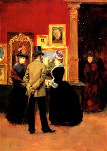 Julius LeBlanc Stewart - Count Ludovic Lepic and Ladies Viewing an Exhibition. Free illustration for personal and commercial use.