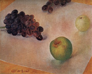 Still-life. Grapes and apples by Petrov-Vodkin (1921, Erevan)