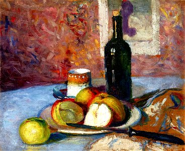 Still Life with Cup, Fruit and Bottle Albert Marquet. Free illustration for personal and commercial use.