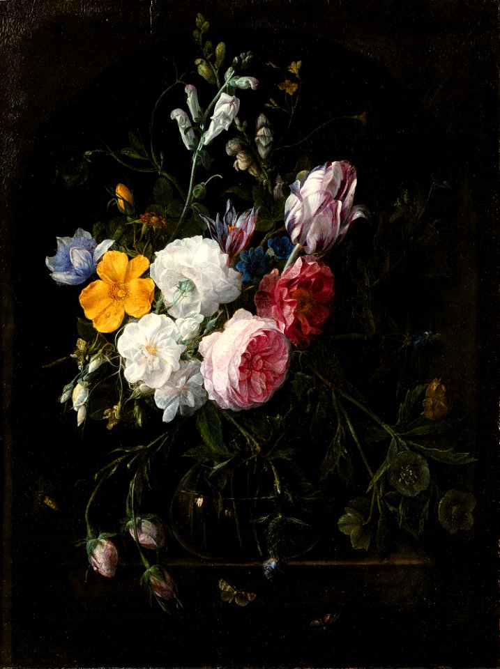 STILL LIFES WITH FLOWERS IN A CRYSTAL VASE