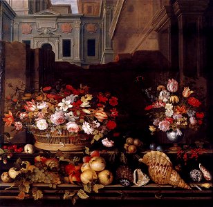 Still Life with Flowers Fruits and Shells 1640 van der Ast
