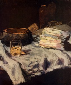 Carl Schuch - Stillleben mit Spargel und Weinglas