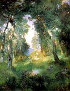 Julius LeBlanc Stewart - Forest Glade, Santa Barbara. Free illustration for personal and commercial use.