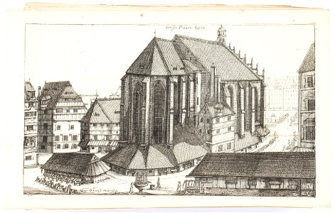 Stich - Nürnberg - Frauenkirche von Osten - Boener - um 1700