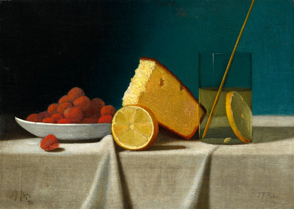 Still Life with Cake, Lemon, Strawberries, and Glass A25270