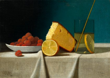 Still Life with Cake, Lemon, Strawberries, and Glass A25270