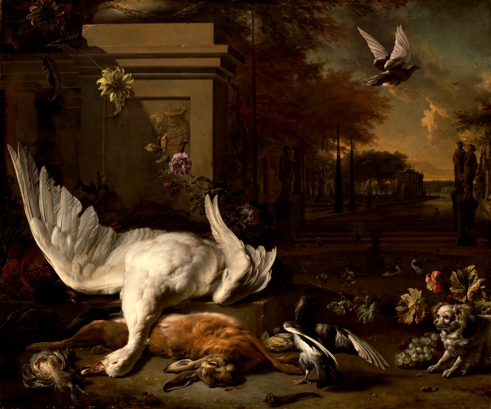 Still Life with Swan and Game before a Country Estate A10679