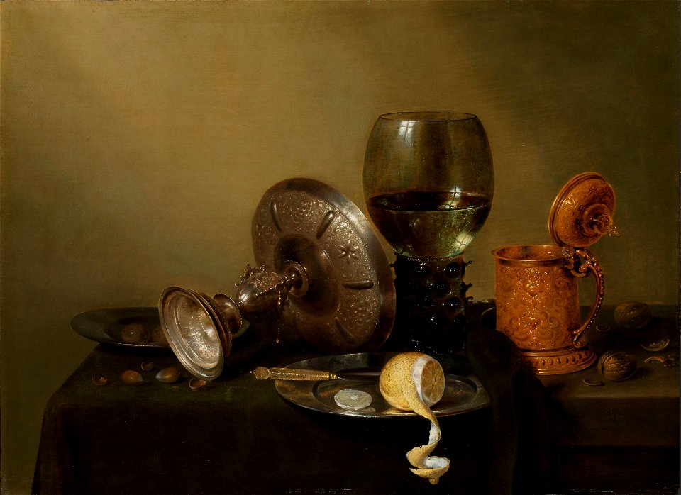 Stilleven met vergulde bierkan Rijksmuseum SK-A-137