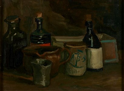 Stilleven met flessen en aardewerk - s0060V1962r - Van Gogh Museum