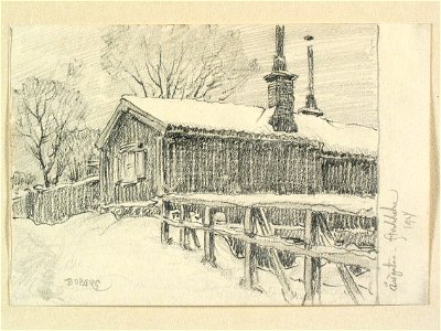 Stockholm, Södermalm, Kv. Åsögatan, Teckning av Ferdinand Boberg - Nordiska museet - NMA.0090973