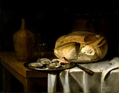 Still Life with a Loaf of Bread, Oysters and a Flask - Nationalmuseum - 20327